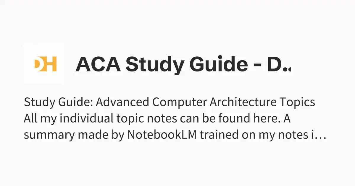 ACA Study Guide - Dhairya's Notes